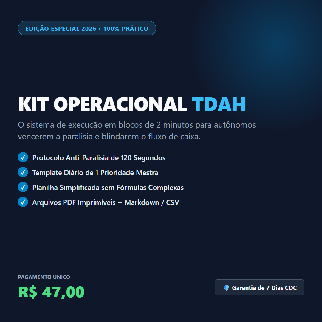 Kit Operacional de Execução TDAH